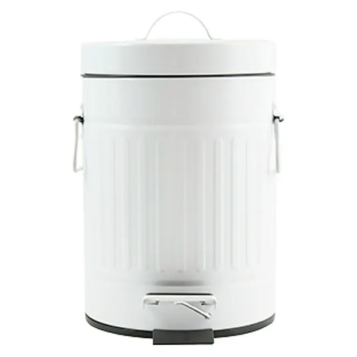 MSV Habana Cubo con pedal - 3 l, Blanco, Redonda, Metal