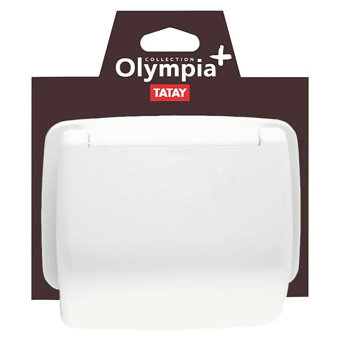 Tatay Olympia Portarrollos papel higiénico - Con tapa, Blanco, Polipropileno