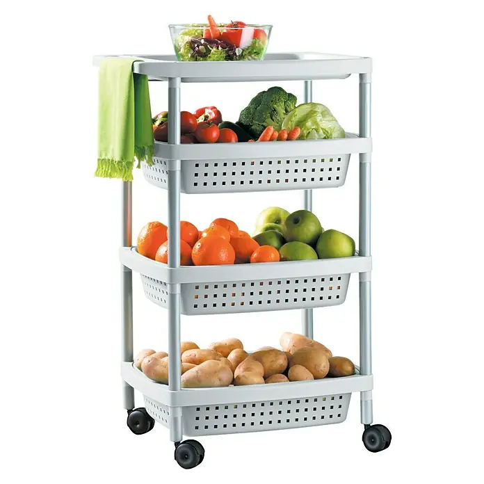 Tatay Carro con ruedas 4 niveles - 36 x 52 x 79,5 cm, Blanco