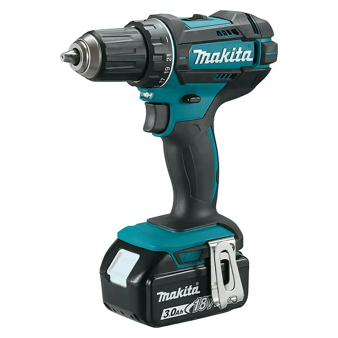 Makita Akku-Bohrschrauber DDF482RFJ - 18 V, 2 Akkus, 3 Ah, Leerlaufdrehzahl: 0 U/min - 1.900 U/min - Vorderansicht