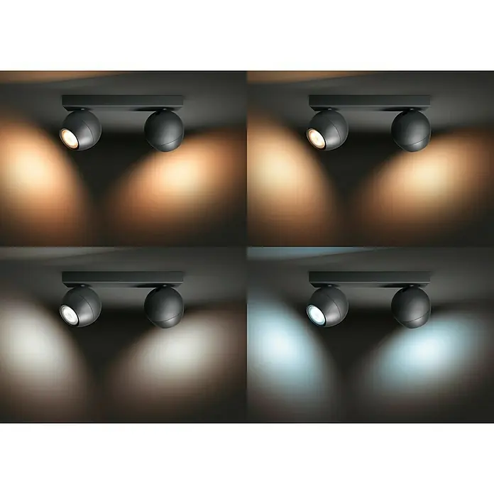 Philips Hue Regleta LED Buckram - 11 W, L x An x Al: 8,2 x 25,2 x 10,3 cm, Negro, Multicolor
