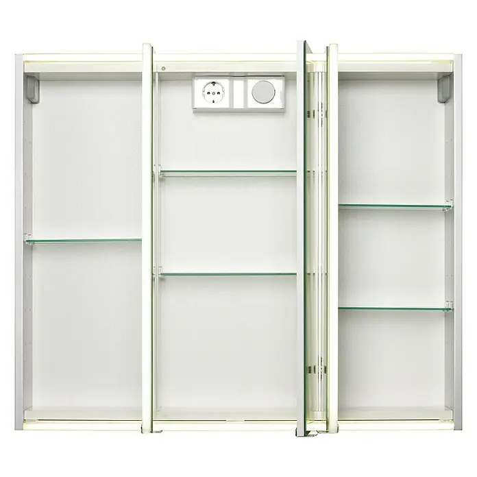 Riva LED-Spiegelschrank Faris - B x H: 83,5 x 70 cm, Mit Beleuchtung, MDF, Aluminium - Detailaufnahme