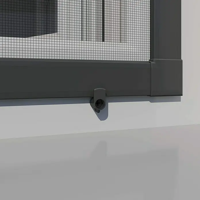 Windhager Befestigungs-Set Vorreiber - Kunststoff, Passend für: Windhager Spannrahmen-Fenster Plus/Expert, Anthrazit
