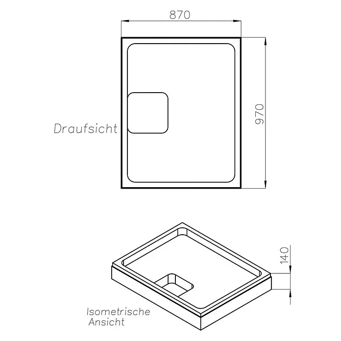 Ottofond Duschwannenträger Springs - 97 x 87 cm, Expandiertes Polystyrol, Weiß