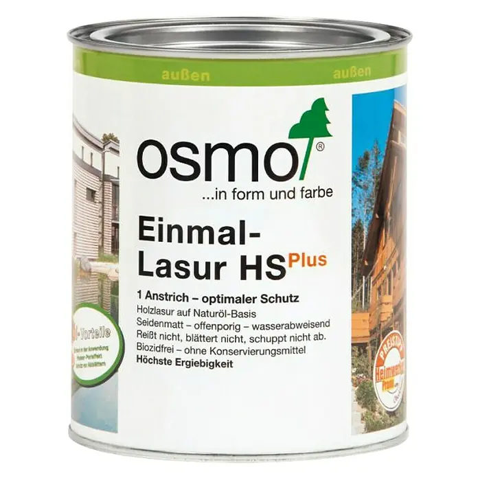 Osmo Einmal-Lasur HSPlus 9212 - Silberpappel, 750 ml, Seidenmatt - Vorderansicht