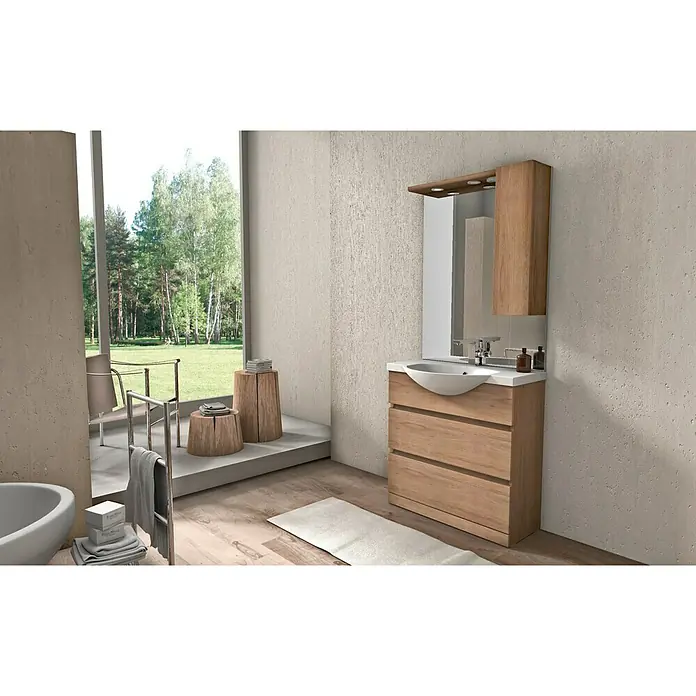 Baden Haus Badmöbel-Set - 80 cm, Eiche, Tabak, Matt - Stimmungsaufnahme