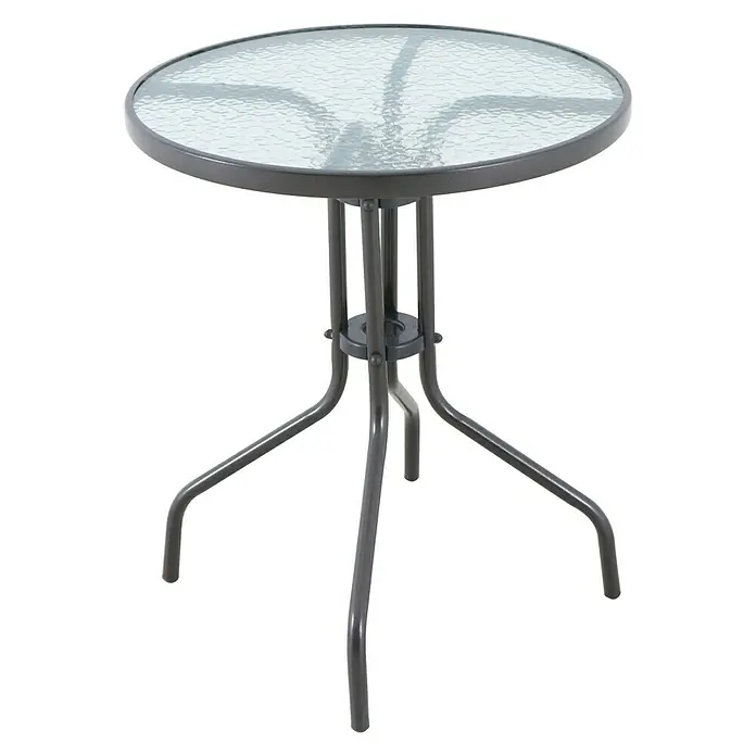 Sunfun Mesa de balcón Maike II - Ø x Al: 60 x 70 cm, Vidrio, Marrón