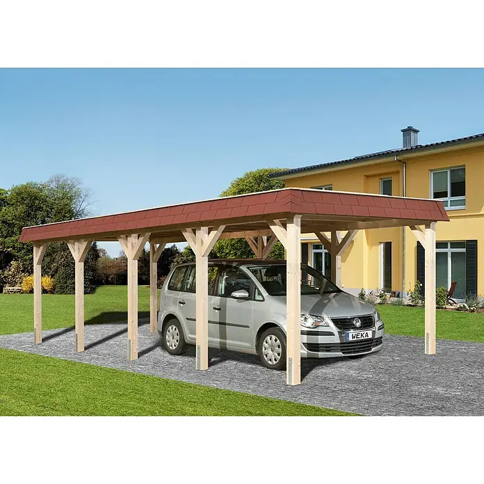 Weka Carport 615 - 832 x 337 cm, Einfahrtshöhe: 209 cm, Schneelast: 200 kg/m²