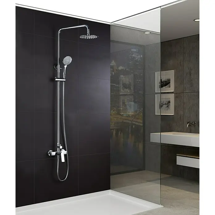 Imex Luxor Sistema de ducha - Con grifo monomando, Distancia entre orificios: 90,5 cm, Número de tipos de chorro: 3 ud., Cromo - Foto ambiente