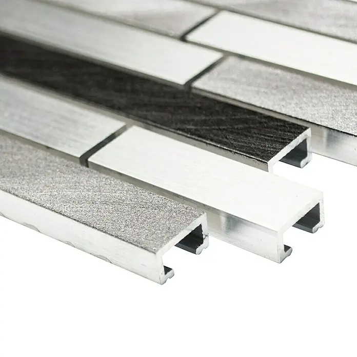 Mosaikfliese Mix XAM A891 - 29,8 x 33,8 cm, Grau/Schwarz, Matt - Detailaufnahme