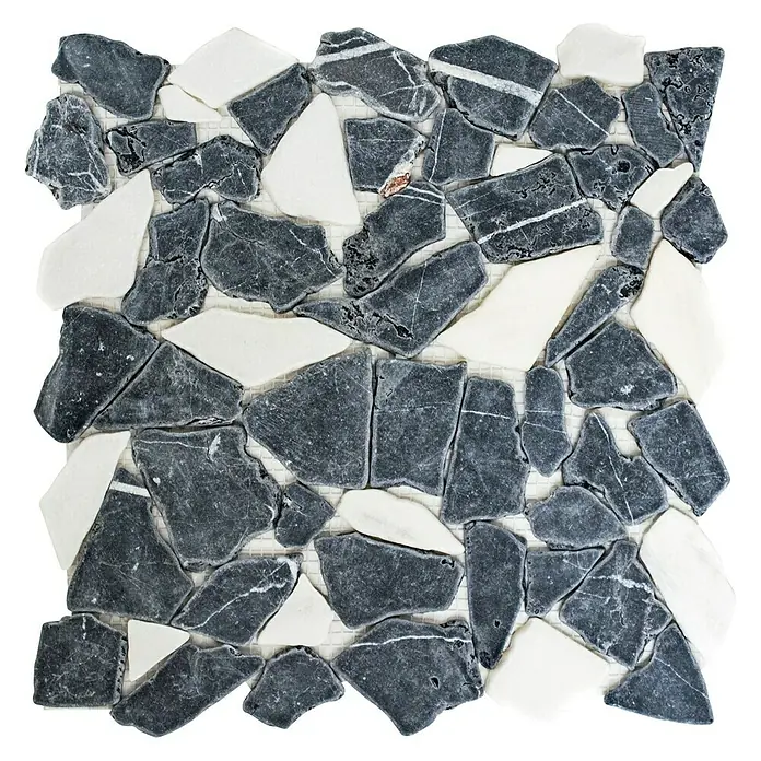Mosaikfliese CIOT 30/1100 - 30,5 x 30,5 cm, Schwarz, Matt - Draufsicht