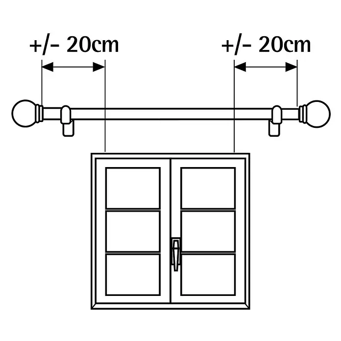 Barra para cortinas Kit metálico extensible - Blanco, Largo: 320 cm