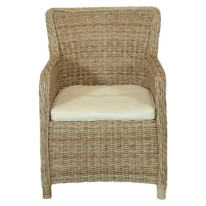 Conjunto de muebles Gotland - 7 piezas, Ratán sintético, Arena - Vista frontal