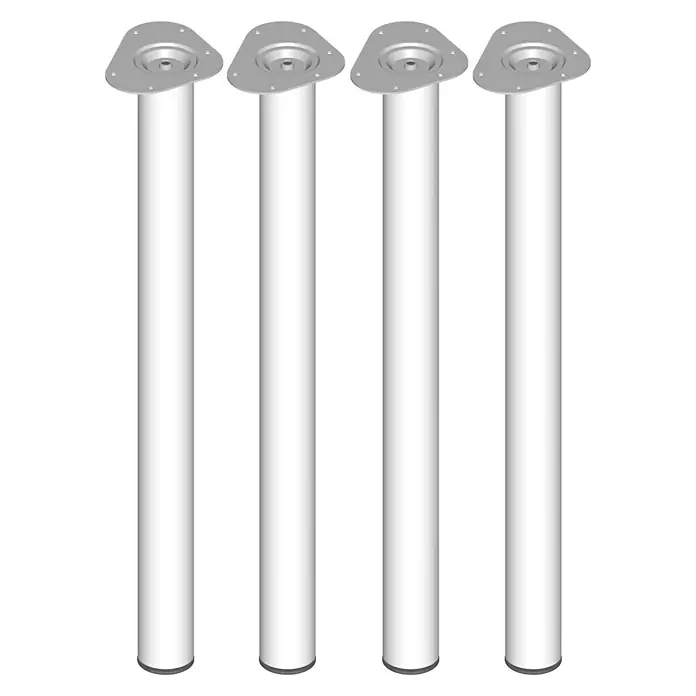 Element System Möbelfuß-Set Toskana - Ø x L: 60 x 800 mm, Weiß, Traglast: 75 kg, 4 Stk. - Vorderansicht