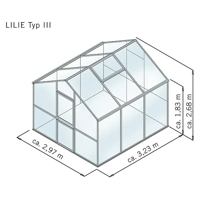 KGT Gewächshaus Lilie III - Polycarbonat, 10 mm, Pressblank