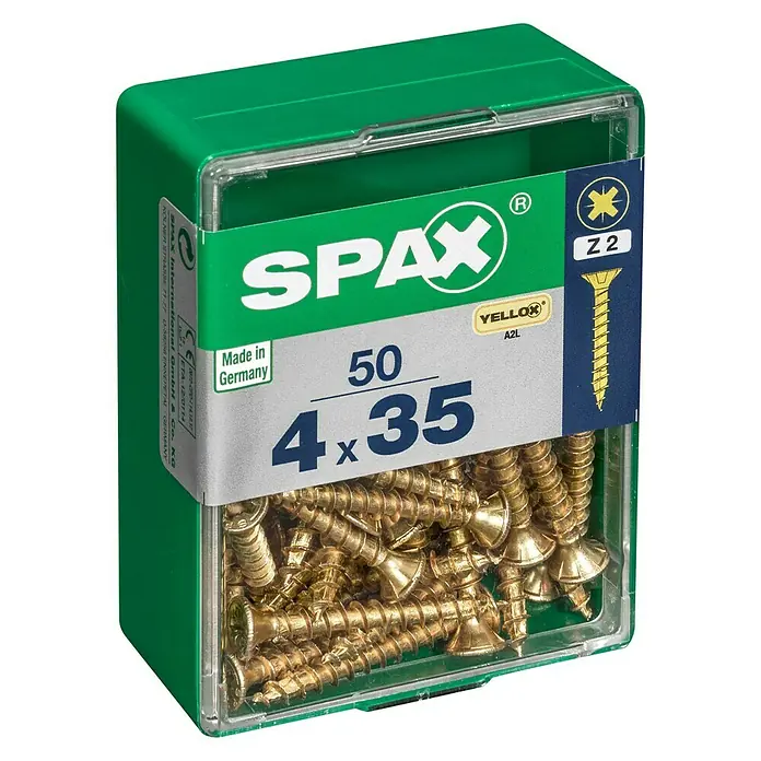Spax Univerzalni vijak - 4 x 35 mm, Puni navoj, 50 kom - Pogled s lijeve strane