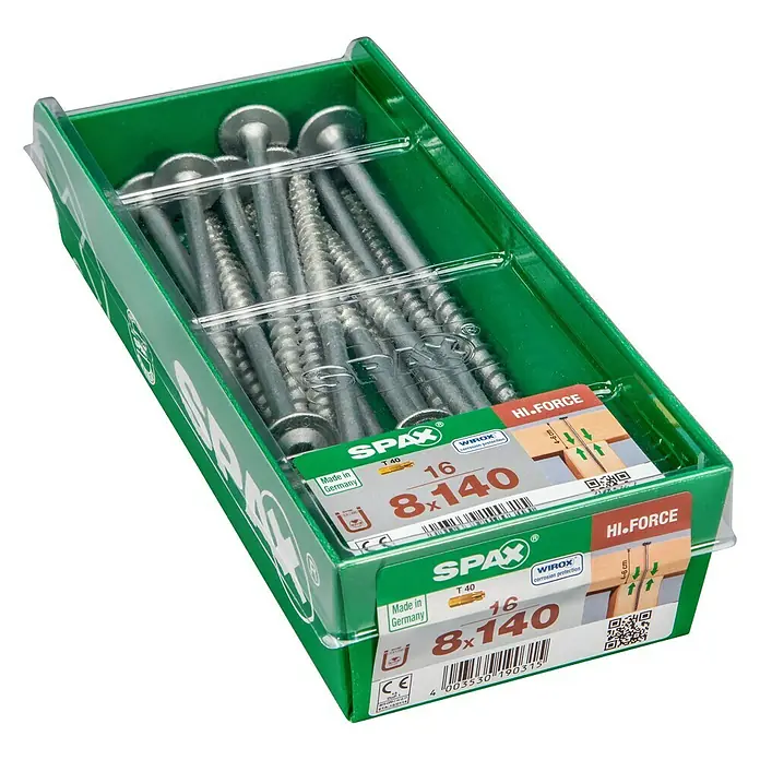 Spax Tellerkopfschraube HI.FORCE - Ø x L: 8 x 140 mm, WIROX Oberfläche, T-Star plus, 16 Stk. - Linke Seitenansicht