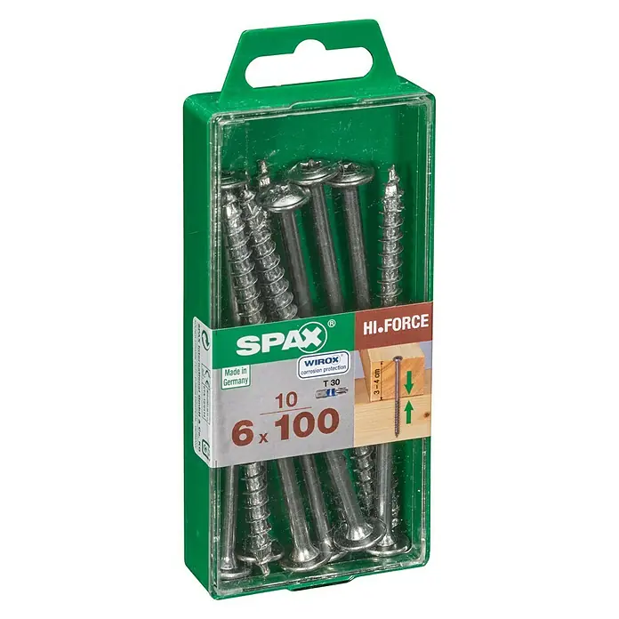 Spax Vijak s ravnom glavnom HI.FORCE - Ø x D: 6 x 100 mm, Površina WIROX, T-Star plus, 10 kom - Pogled s lijeve strane