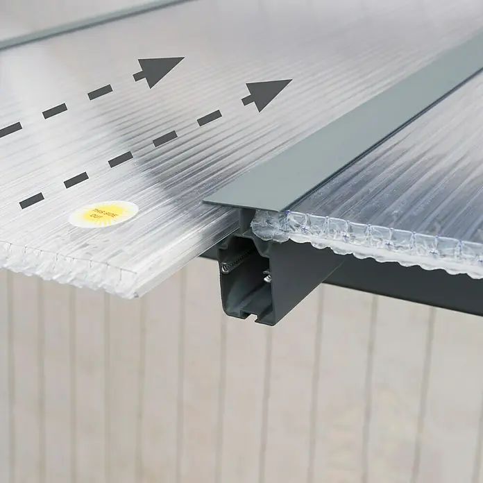 Palram – Canopia Terrassenüberdachung Olympia - Tiefe: 3 m, B x H: 5,46 x 2,1 m, Anthrazitgrau