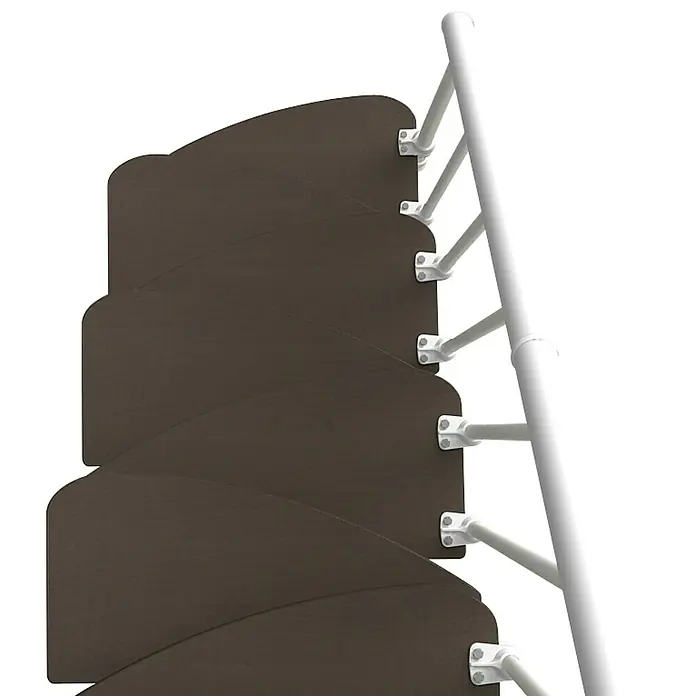 Fontanot Raumspartreppe Zen 2 - Breite: 61 cm, Weiß, Anzahl Steigungen: 13 Stk., Farbe Stufen: Birke Ulme Dunkel, Geschosshöhe: 250 cm - 304 cm - Ansicht von oben