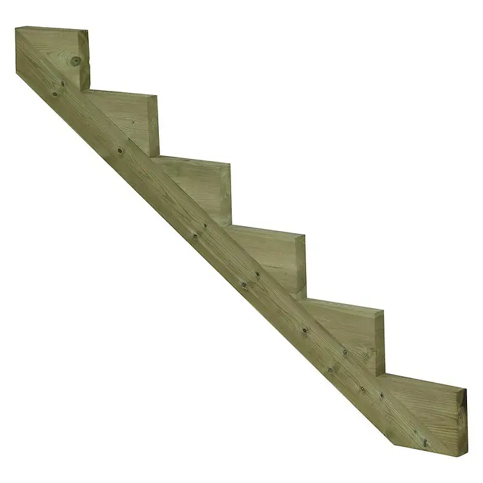 Plus Treppenwange 6-stufig - 150 x 4 x 102 cm, 6-stufig - Vorderansicht