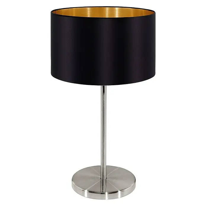 Eglo Maserlo Lámpara de sobremesa - 60 W, Ø x Al: 23 x 42 cm, Negro, Níquel mate, Oro, E27 - Vista frontal