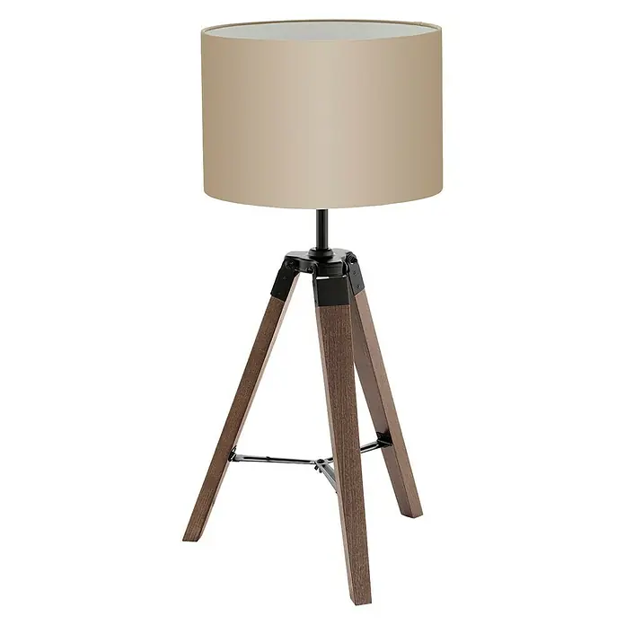 Eglo Tischleuchte Lantada - 60 W, Taupe, Nuss, E27 - Vorderansicht