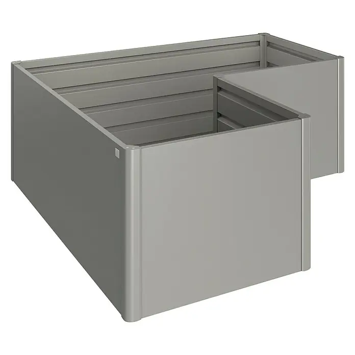 Biohort Hochbeet L - 201 x 201 cm, Stahl, Quarzgrau Metallic - Vorderansicht