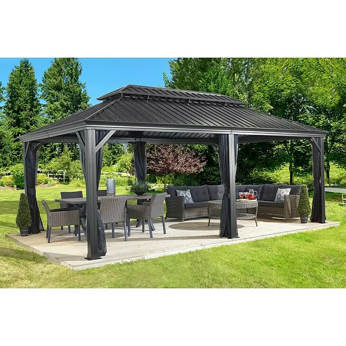 Sojag Pavillon Messina 12 x 20 - 363 x 598 x 307 cm, Anthrazit - Stimmungsaufnahme