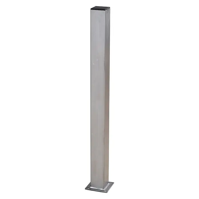 Plus Zaunpfosten - 8 x 8 x 186 cm, Stahl, Silber - Vorderansicht