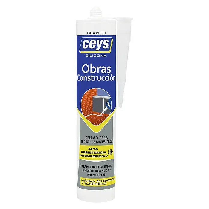 Ceys Silicona Ventanas Construcción - Blanco, 280 ml