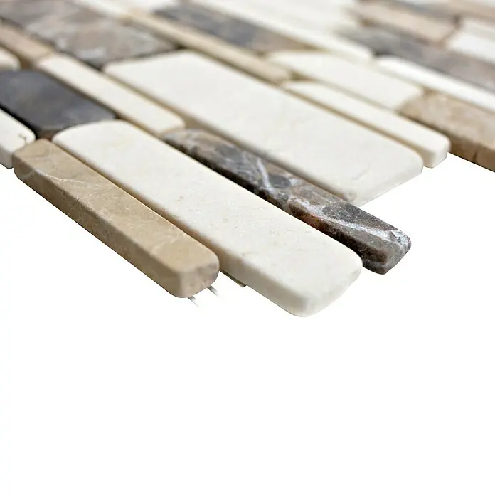 Mosaikfliese Brick Mix MOS BRICK 295 - 27,5 x 30 cm, Beige/Braun, Matt - Detailaufnahme