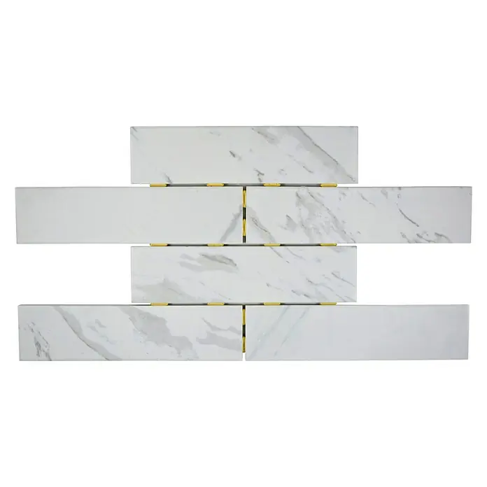Mosaikfliese Brick CDJ 01BR - 25,2 x 36,7 cm, Weiß, Matt - Ansicht von oben