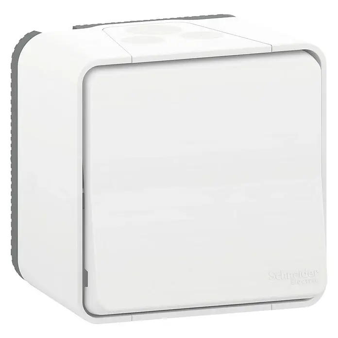 Schneider Electric Conmutador con luz Mureva Styl - Blanco, 10 AX, Montaje en la pared