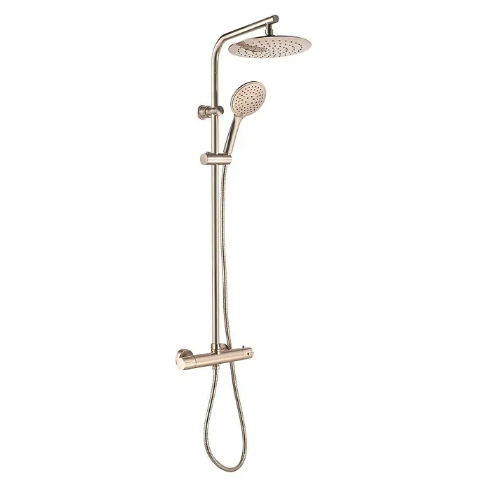 Rousseau Sistema de ducha Full - Con grifo termostático, Número de tipos de chorro: 3 ud., Acero inoxidable