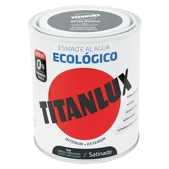 Titanlux Esmalte de color Eco - Verde carruajes, 750 ml, Satinado