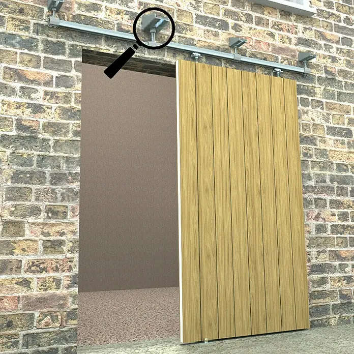 HBS Betz Schiebetorbeschlag-Komplettset Typ 30, verstellbar - 200 cm, Traglast: 180 kg, Wandmontage, Einsatzbereich: Stallungen - Anwendungsbeispiel