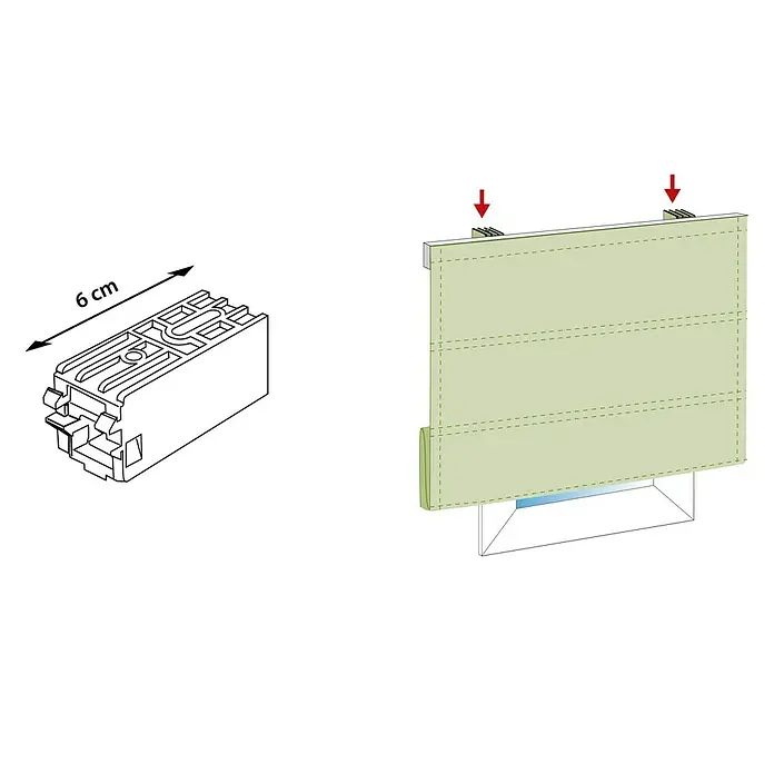 Soporte de estor - Largo: 6 cm, Apto para: Estor enrollable, Blanco