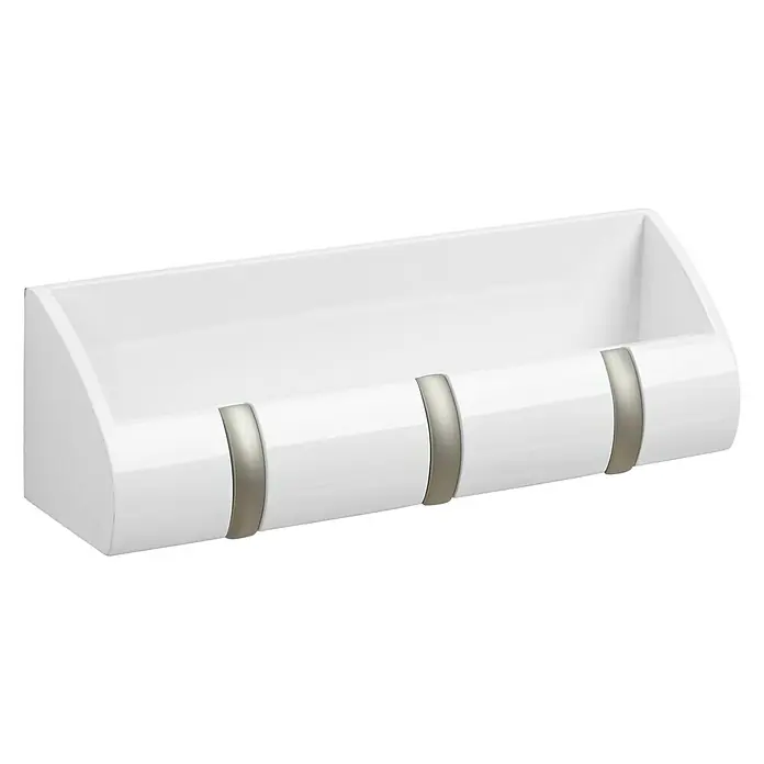 Umbra Garderobenleiste Cubby Mini - L x B x H: 27 x 6 x 8 cm, Anzahl Haken: 3 Stk., Weiß - Vorderansicht