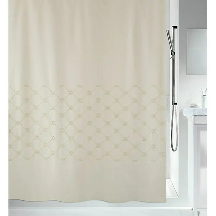 Spirella Cortina de baño textil Rombos - An x Al: 180 x 200 cm, Beige