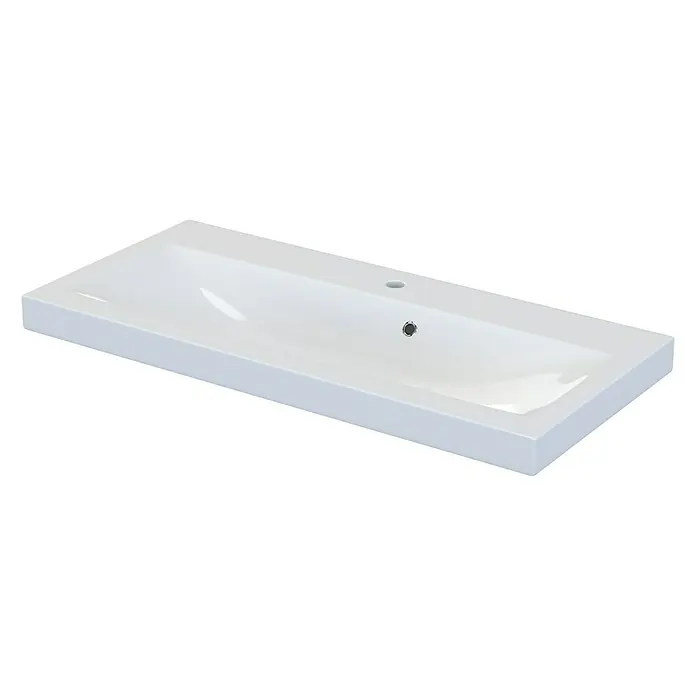 Camargue Espacio Ugradbeni umivaonik Olex - 100 x 46 cm, Mineralni lijev, Bijele boje - Pogled sprijeda