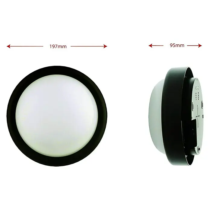 Polaroid LED-Außenwandleuchte - 14 W, Schwarz, Ø x H: 19,7 x 9,5 cm - Detailaufnahme