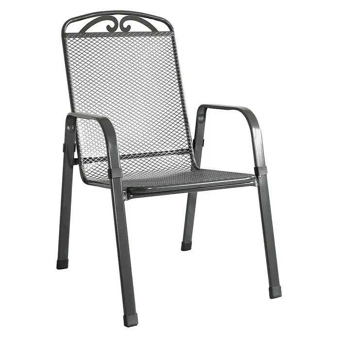 Gartenstuhl - Eisengrau, Breite: 57 cm