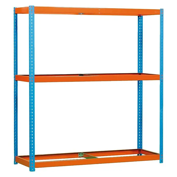 Simonrack Simonforte Estructura de estantería - L x An x Al: 60 x 180 x 200 cm, Capacidad de carga: 600 kg/balda, Número de baldas: 3 ud., Azul/Naranja