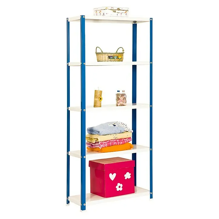 Simonrack Simonhome Estantería metálica Homeclassic Color Mini - L x An x Al: 40 x 80 x 180 cm, Capacidad de carga: 100 kg/balda, Número de baldas: 5 ud., Azul