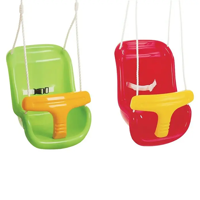 Conacord Babyschaukel - 35 x 26 x 37 cm, Sicherheitsgurt, Farbig sortiert, Rot/Grün - Vorderansicht