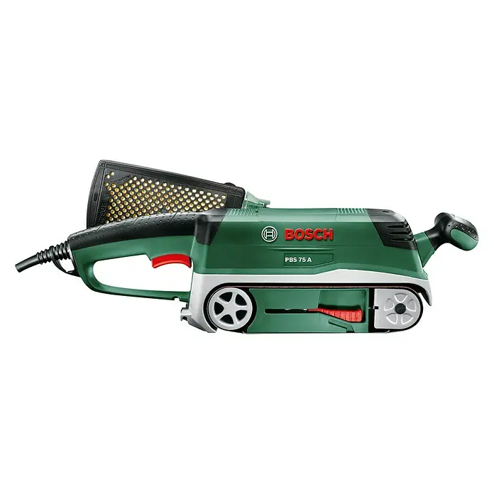 Bosch Bandschleifer PBS 75 A - 710 W, Bandgeschwindigkeit: 300 m/min, Schleiffläche: 76 x 165 mm - Rechte Seitenansicht