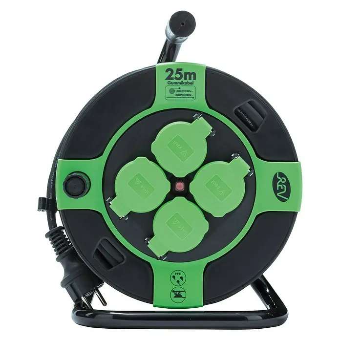 Bubanj s kabelom - 4-struko, 25 m, 3.000 W, H05RR-F3G1,5