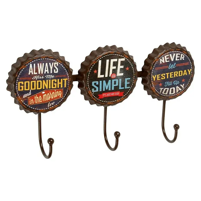 Rei Perchero Slogans - L x An x Al: 33,5 x 19 x 5,5 cm, Hierro