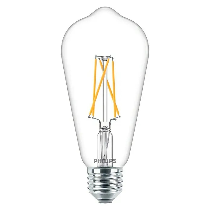 Philips Bombilla LED Vintage - 8,5 W, E27, Color de luz: Blanco cálido, Intensidad regulable, Vela